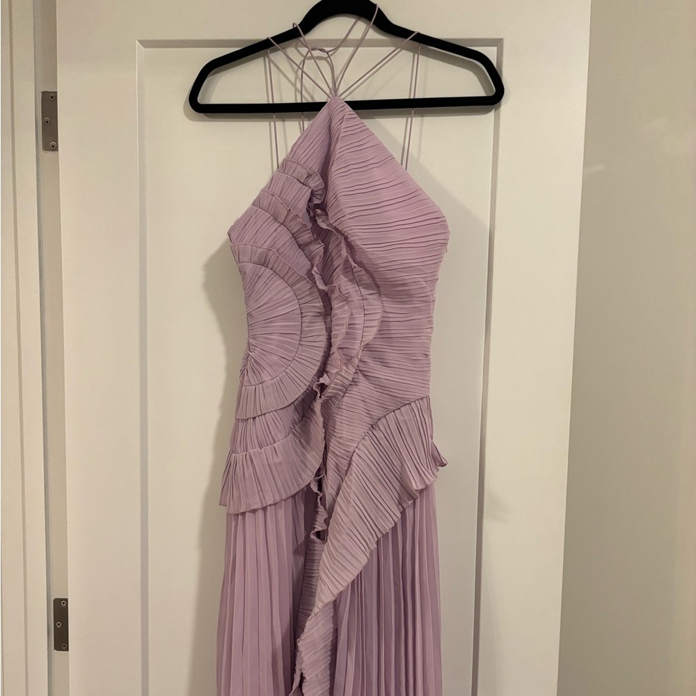 Elegant Lavender Pleated Dress